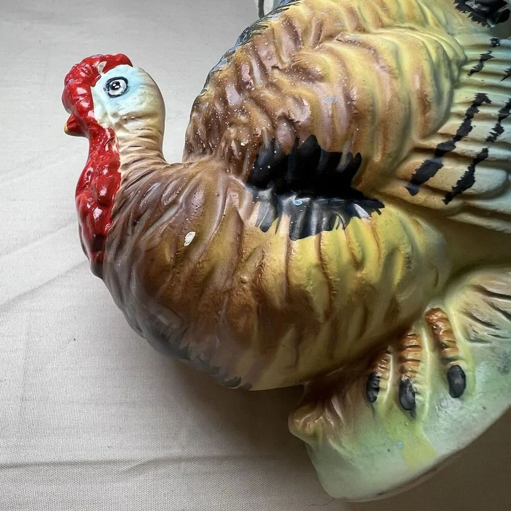 Vintage Relpo 5503 Turkey Planter MCM Thanksgiving Fall Decor